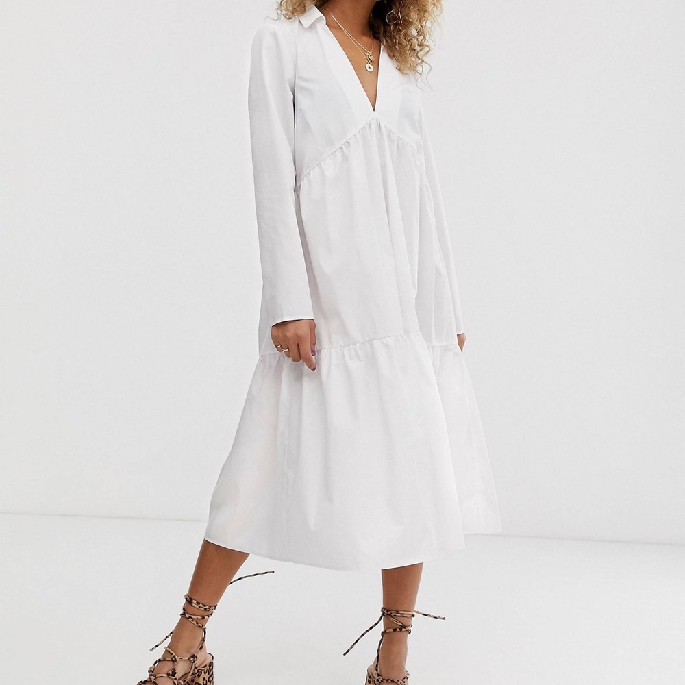 White flowy ASOS dress, worn 1 time!!!